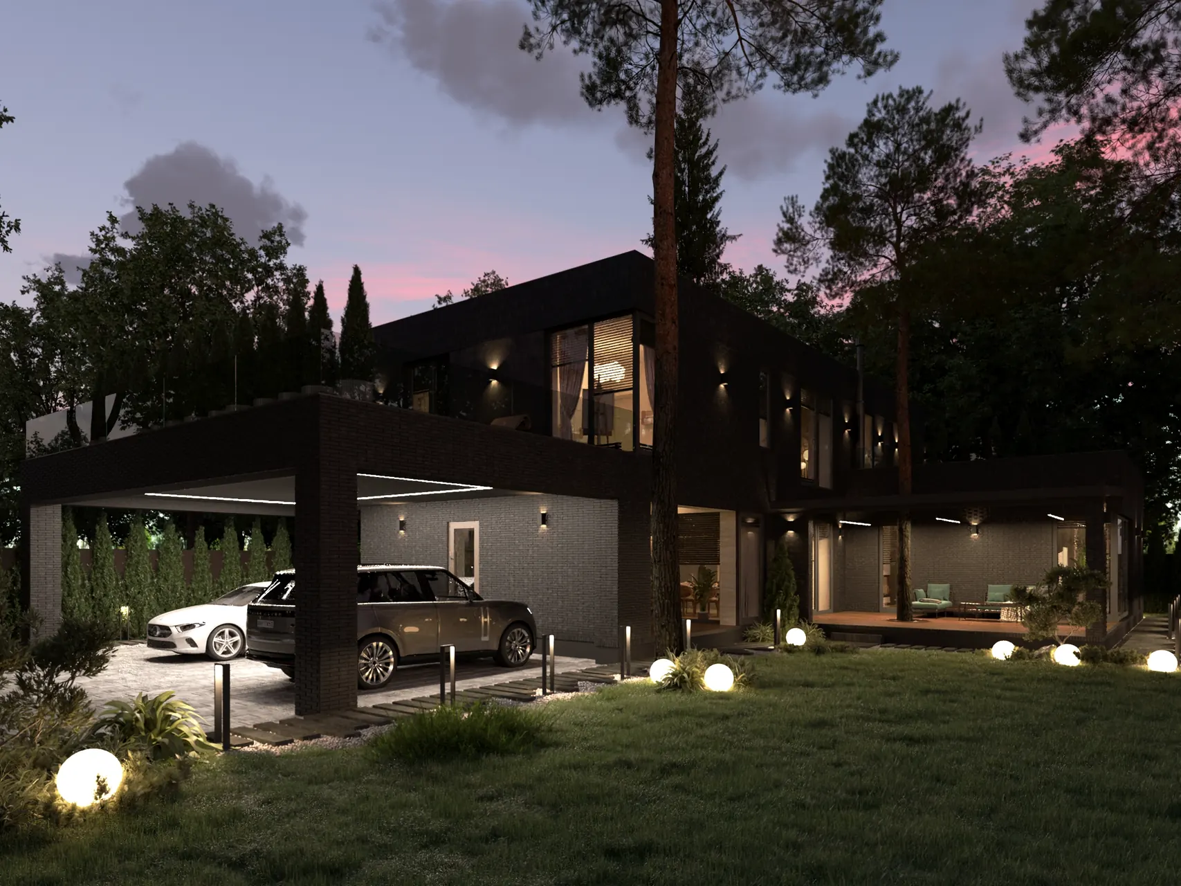 Резиденция Д в КП Pisateli Forest — архитектура и фасады