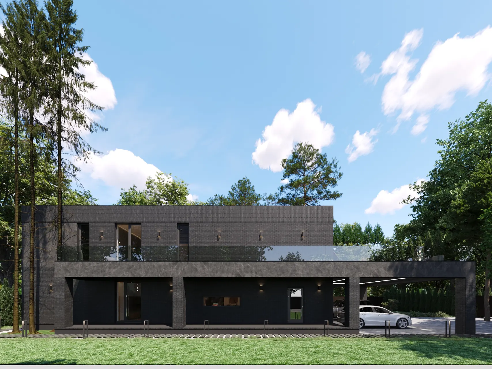 Резиденция Д в КП Pisateli Forest — архитектура и фасады, фото 4