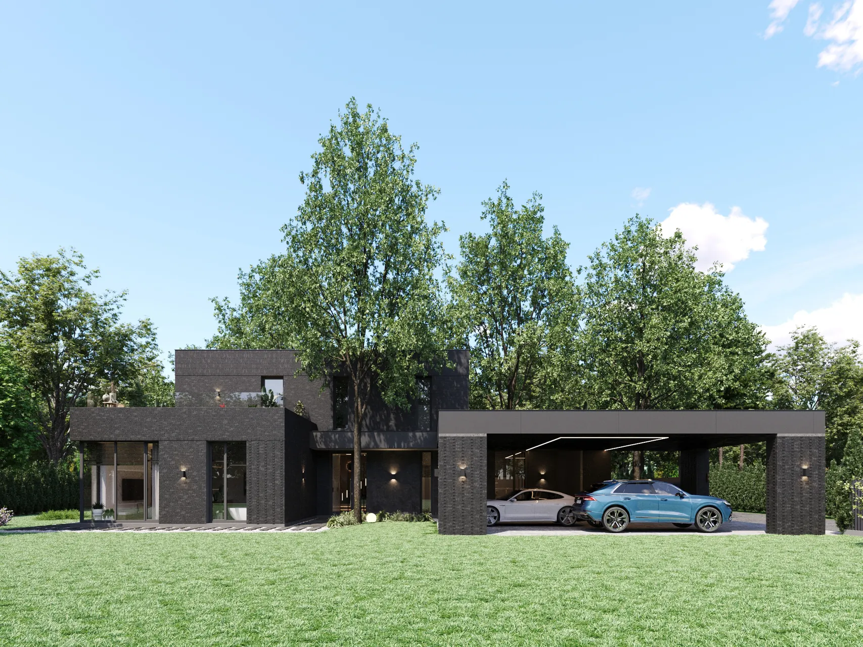 Резиденция И в КП Pisateli Forest — архитектура и фасады