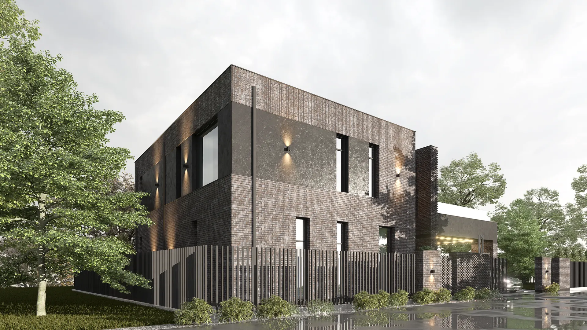 Резиденция К в КП Pisateli Forest — архитектурные ракурсы