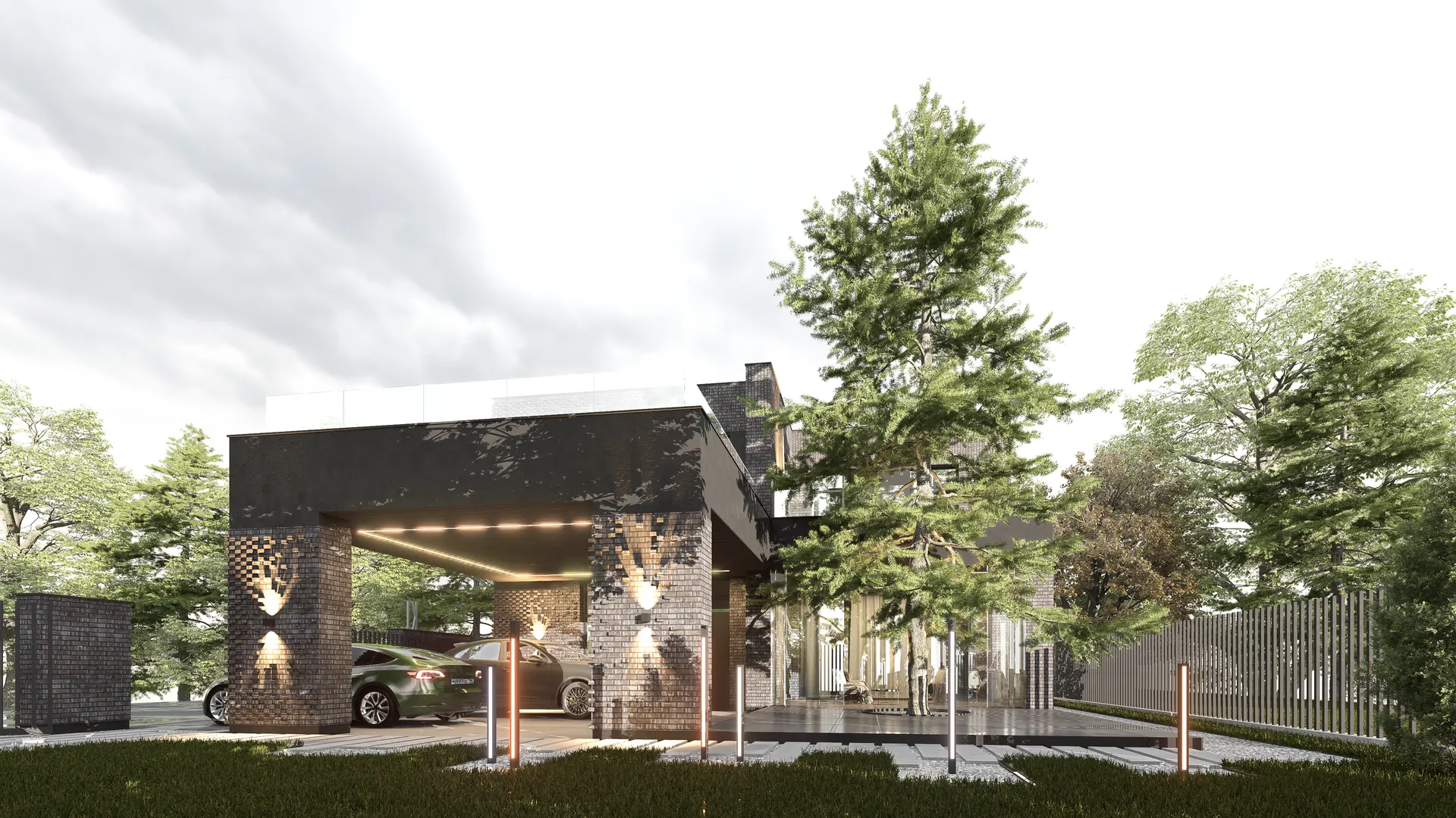Резиденция К в КП Pisateli Forest — архитектурные ракурсы, фото 4